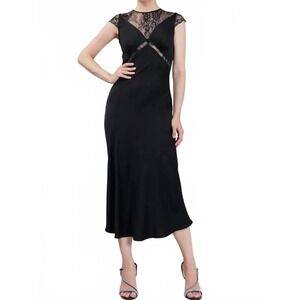 Current Air Womens Sultry Maxi Dress Size M Black Lace‎ Whimsy Dark Romantic